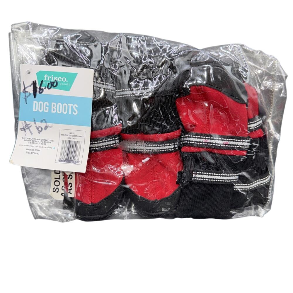 Driscoll Better pet Goods Dog Boots Size 3 Red & Black